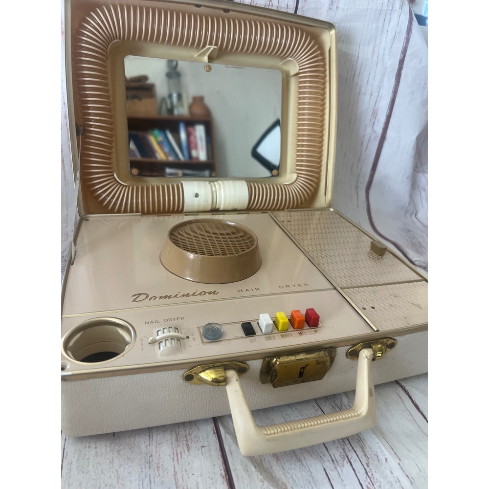 Dominion Electric Hair Dryer‎ Vanity Case Model 1805C Vintage Retro Beauty